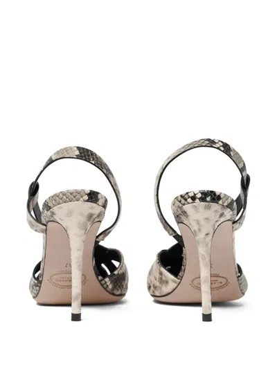 Scarosso Athena Embossed Slingback Pumps In Gray