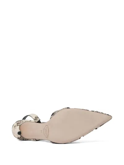 Scarosso Athena Embossed Slingback Pumps In Gray