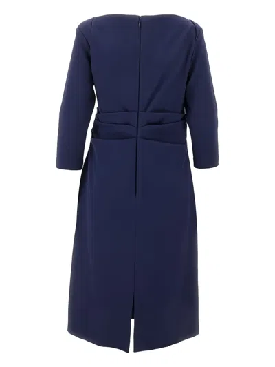 Talbot Runhof Asymmetrical Draped Dress In Blue