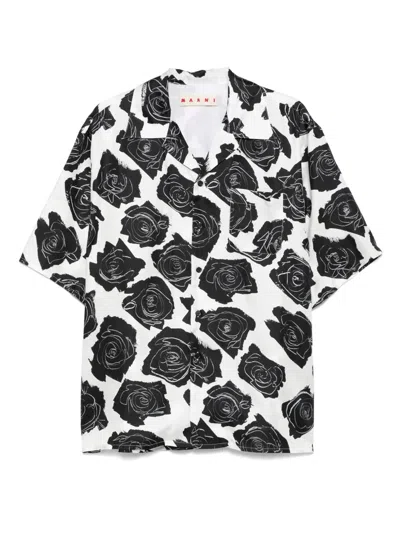 Marni Pocket Floral Short Sleeves Shirt In Multi
