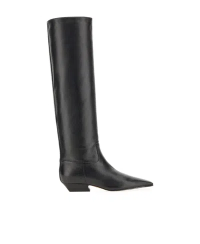 Khaite Square-toed Boots In Black