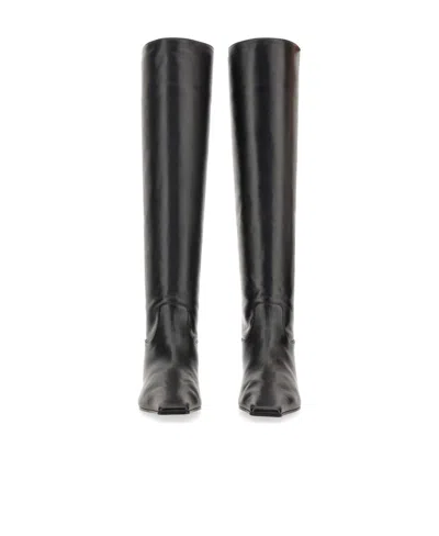 Khaite Square-toed Boots In Black