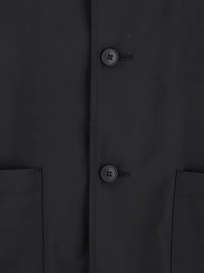 Low Brand Black Jacket With Classic Collar And Patch Pockets On The Front In Black