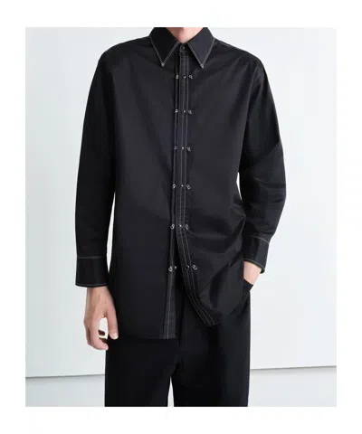 Lemaire Relaxed Fit Cotton Shirt In Black