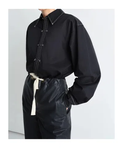 Lemaire Relaxed Fit Cotton Shirt In Black
