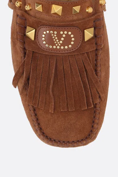 Valentino Driver Loafers In Brown