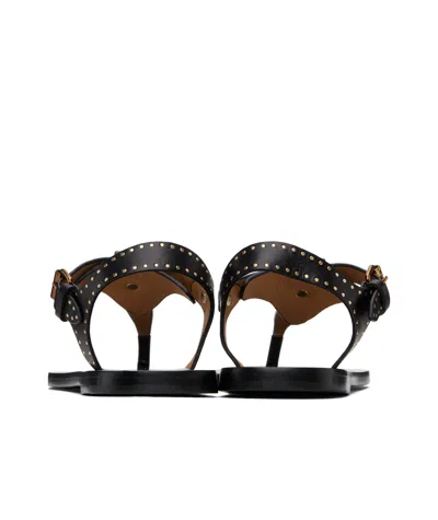 Isabel Marant Flat Thong Sandals With Metallic Studs In Black