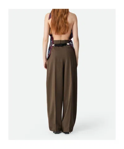 Bottega Veneta Women Multicolor Top With Asymmetric Design And All-over Printed Motif In Silk Woman In Brown