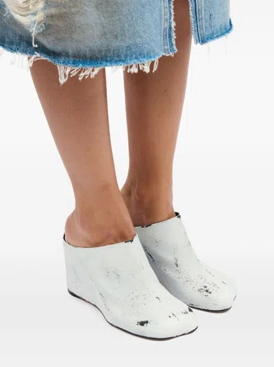 Mm6 Maison Margiela Mm6 By Maison Margiela Leather Mules In Black And White