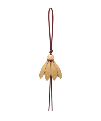 Loewe Badminton Bag Charm In Crimson Yellow