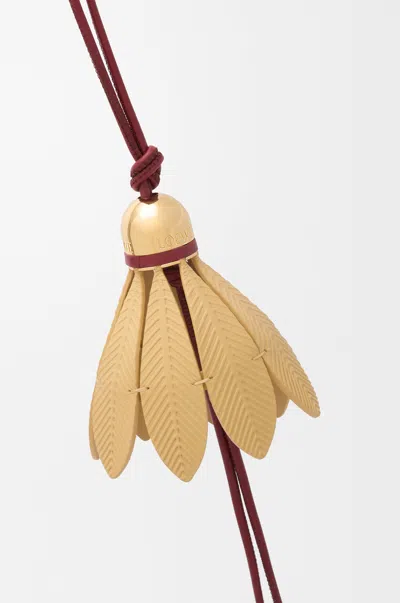 Loewe Badminton Bag Charm In Crimson Yellow