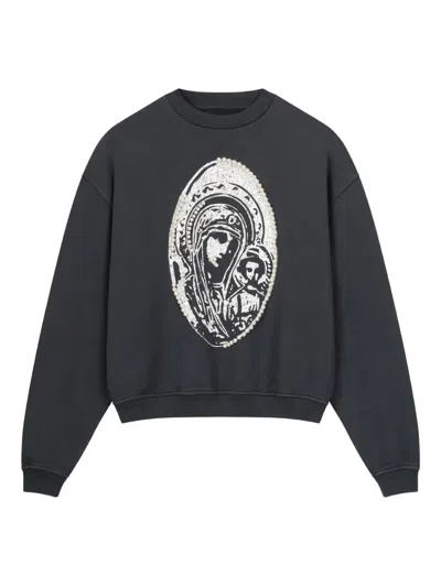 Rough Maria Pearl Sweatshirt In Black