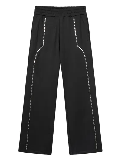 Rough Studded-detail Trousers In Black