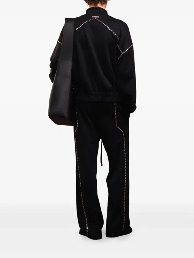 Rough Studded-detail Trousers In Black