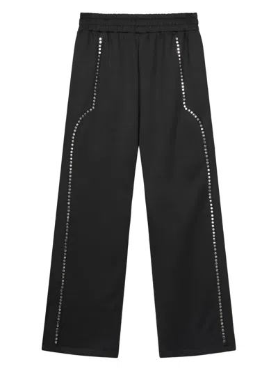 Rough Studded-detail Trousers In Black