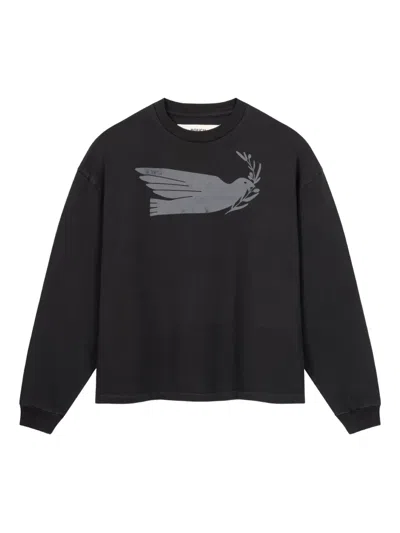 Rough Flying Bird Sweatshirt In Black