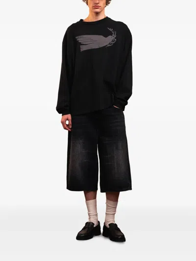 Rough Flying Bird Sweatshirt In Black