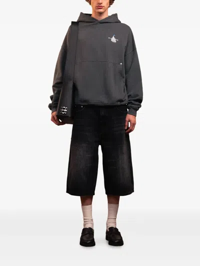 Rough Peacock Hoodie In Grey