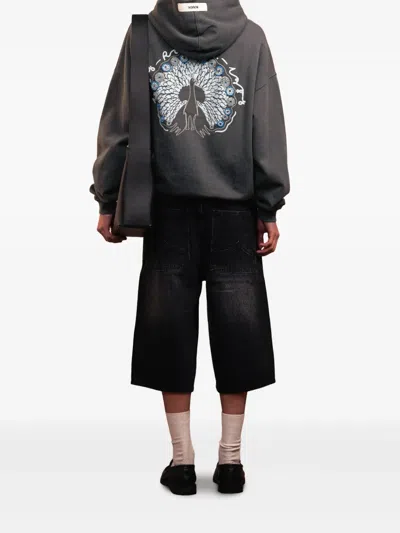 Rough Peacock Hoodie In Grey