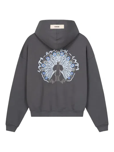 Rough Peacock Hoodie In Grey