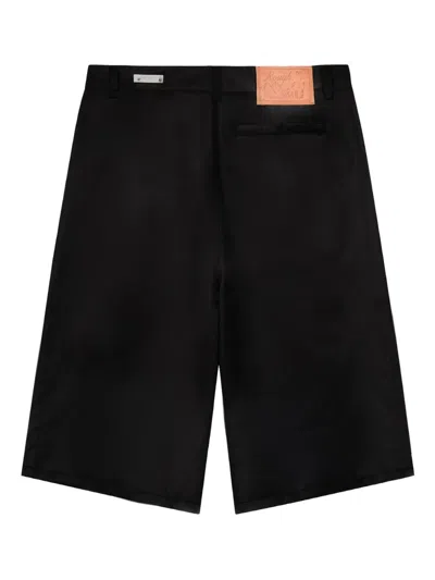 Rough Satin-finish Shorts In Black
