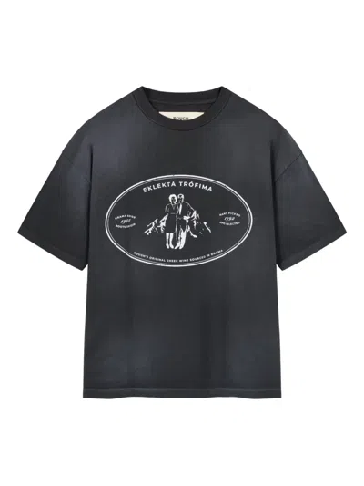 Rough Drama Label T-shirt In Black
