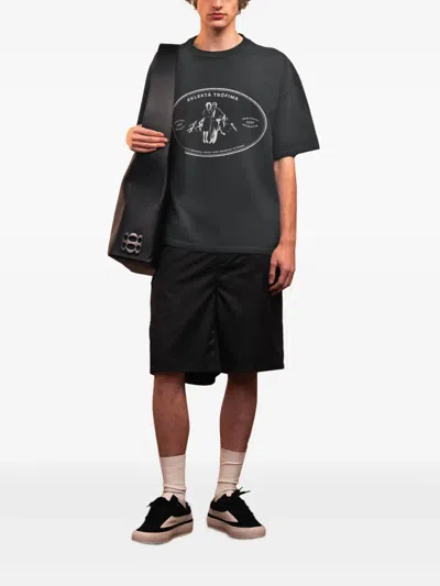 Rough Drama Label T-shirt In Black