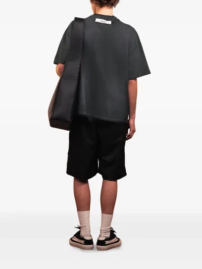 Rough Drama Label T-shirt In Black