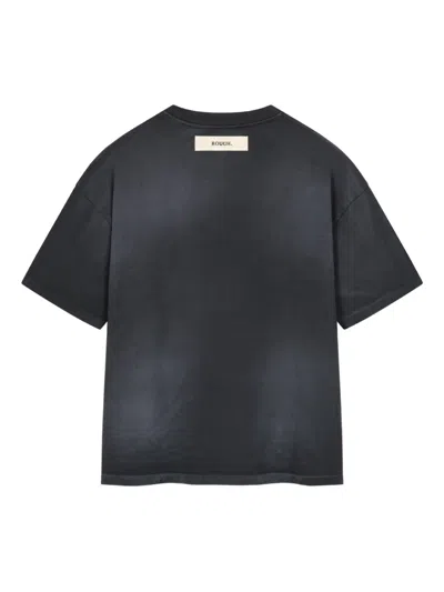 Rough Drama Label T-shirt In Black