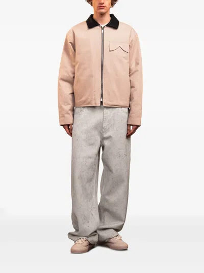 Rough Wide-leg Jeans In Grey