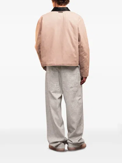 Rough Wide-leg Jeans In Grey