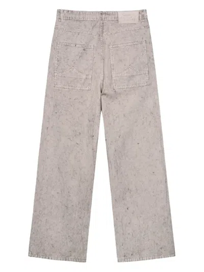 Rough Wide-leg Jeans In Grey
