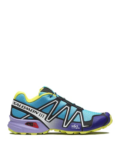 Salomon Mesh Upper Sneakers Rubber Sole In Aqua/liberty