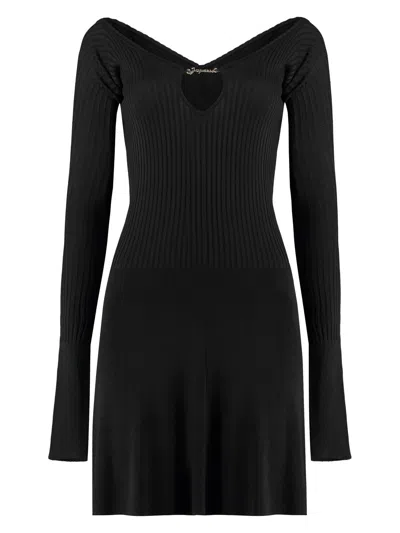 Jacquemus Viscose Dress In Black