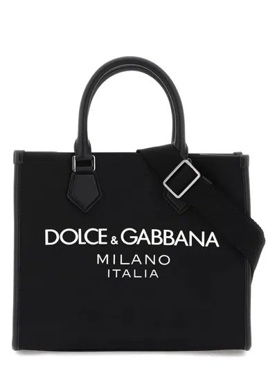 Dolce & Gabbana Nylon Tote In Black