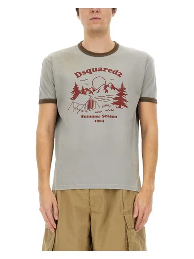 Dsquared2 Dsquared Men T-shirt With Print In Grey