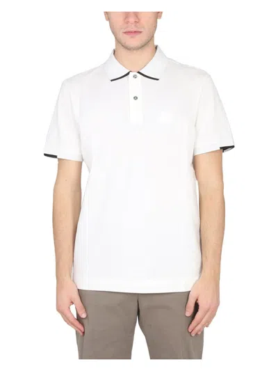 C.p. Company C.p.company Polo With Logo Patch In White