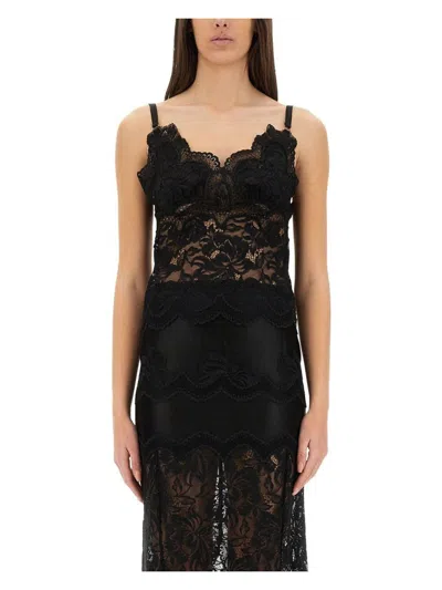 Rabanne Lace Sleeveless Top In Black