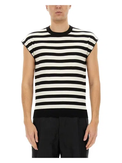 Dolce & Gabbana Sleeveless Kimono-style Striped Sweater In Multicolour