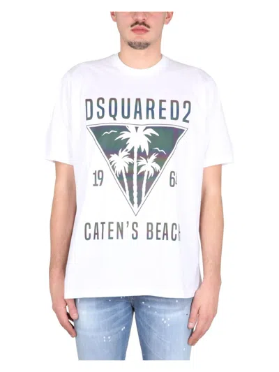 Dsquared2 T Shirt D2 Catens Beach In White