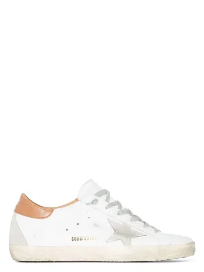 Golden Goose Super Star Leather Sneakers In White