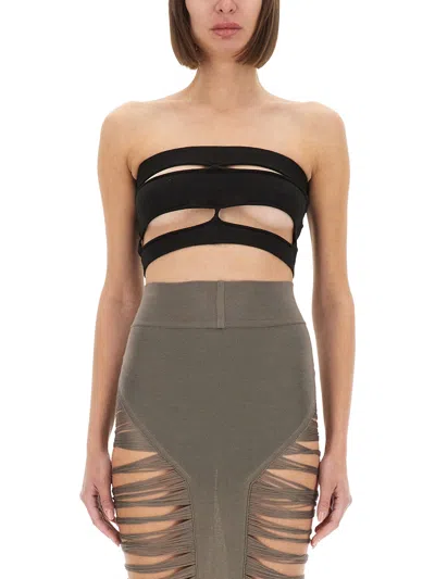 Rick Owens Bandeau Top Featuring Cut-out Design In Black