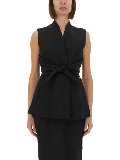 Rick Owens Structured Sleeveless Jacket In Black