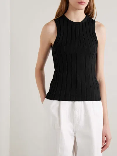 Khaite Sleeveless Knitted Vest In Black