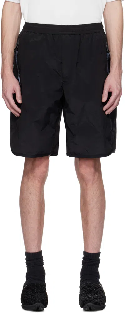 A. A. Spectrum Black Cyberen Down Shorts In Black Cloud
