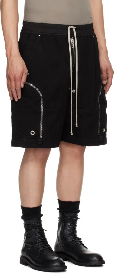 Rick Owens Drkshdw Drawstring Cargo Shorts In 09 Black