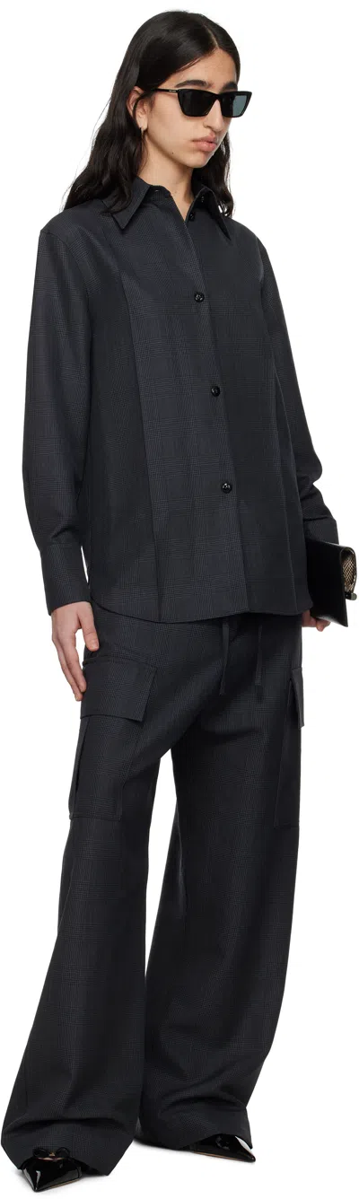 Alexander Mcqueen Gray Prince Of Wales Cargo Trousers In 1135 Black - Dark Gr