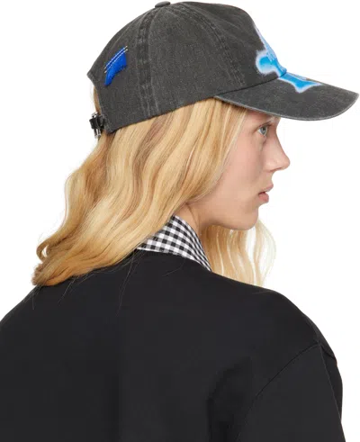 Ader Error Black Faded Denim Cap In Black