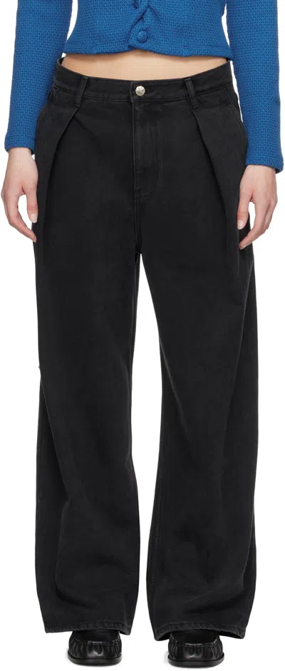 Ader Error Black Sig; Trs Tag 02 Jeans In Noir