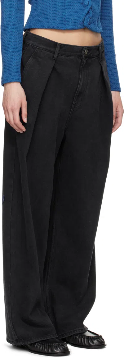 Ader Error Black Sig; Trs Tag 02 Jeans In Noir